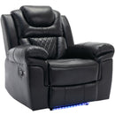 Home Theater Seating Manual Recliner Chair, Led Light Strip For Living Room - Black by HouseOfZazla