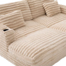 Oversized Double Chaise Lounge Sofa Bed With USB Ports And Cup Holders