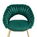 Accent Chairs Set of 2, Velvet Side Chairs with Gold Legs, Mid-Century Upholstered Dining Chairs for Living Room, Kitchen, Bedroom, Beauty Room