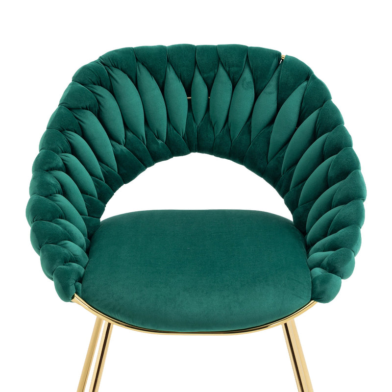 Accent Chairs Set of 2, Velvet Side Chairs with Gold Legs, Mid-Century Upholstered Dining Chairs for Living Room, Kitchen, Bedroom, Beauty Room