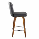 Henry - Contemporary Fixed Height Counter Stool With Swivel With Round Footrest (Set of 2) by HouseOfZazla