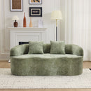 Curved Loveseat Sofa With Round Armrest