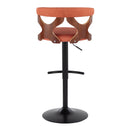Gardenia - Contemporary Adjustable Barstool With Swivel With Rounded T Footrest (Set of 2)