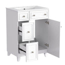 Transitional Style Bathroom Vanity Cabinet With Ceramic Sink by HouseOfZazla