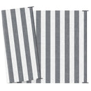 Outsunny - Reversible Outdoor Rug, 9' x 12' Waterproof Plastic Straw Floor Mat, Portable Rv Camping Carpet With Carry Bag, Large Floor Mat For Backyard, Deck, Picnic, Beach - Gray & White Striped by HouseOfZazla