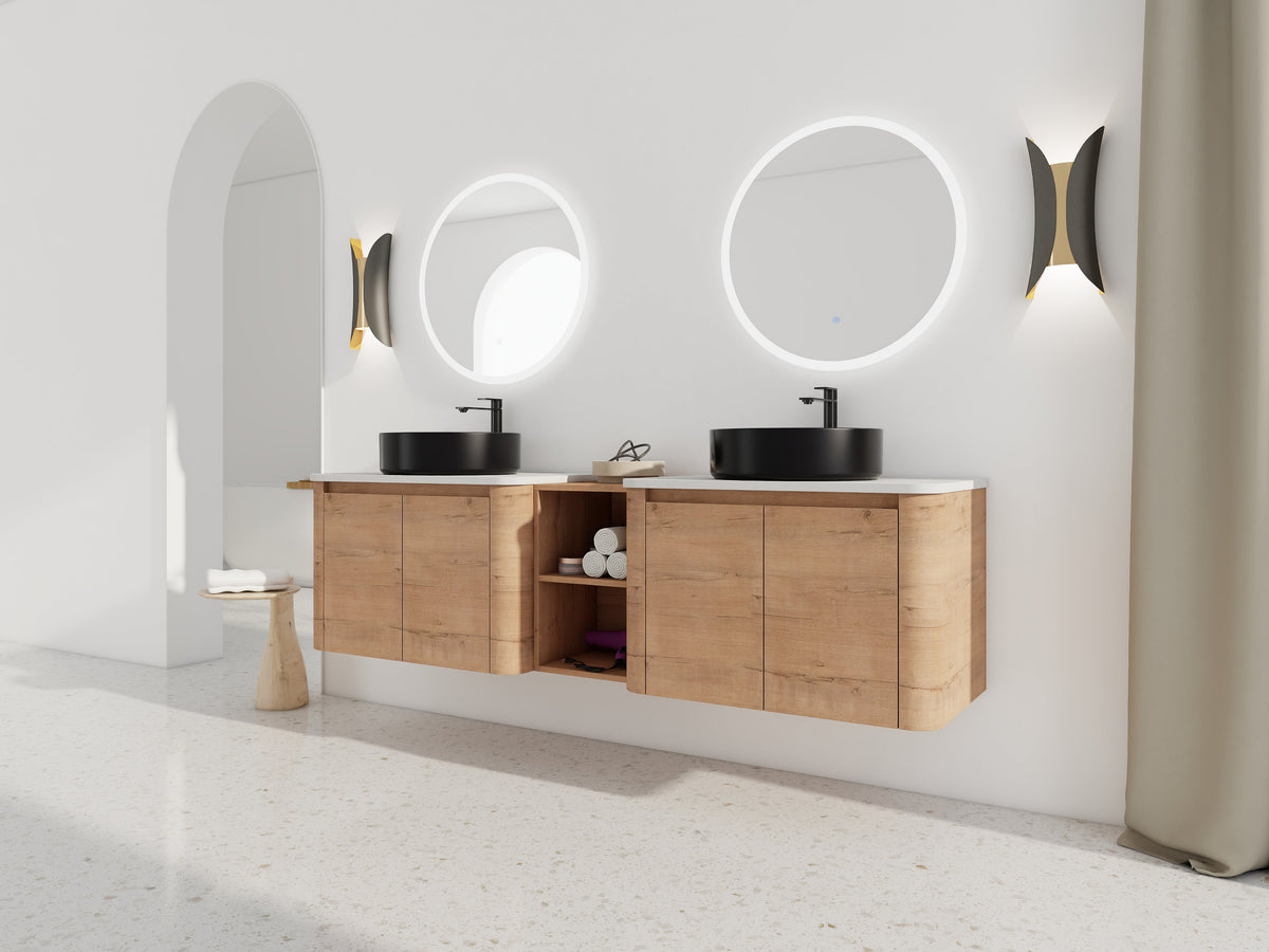 72" Wall-Mounted Bathroom Vanity With Ceramic Art Sink, photo 4 of 10