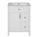 Elegant Bathroom Vanity With Ceramic Sink, Soft Close Doors And Drawers, Double Storage Racks by HouseOfZazla