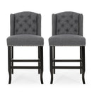 Vienna - Fabric Tufted Counter Stool With Nailhead Accents (Set of 2)