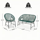 Nusa Outdoor Patio Wicker 3-Piece Chat Set by HouseOfZazla