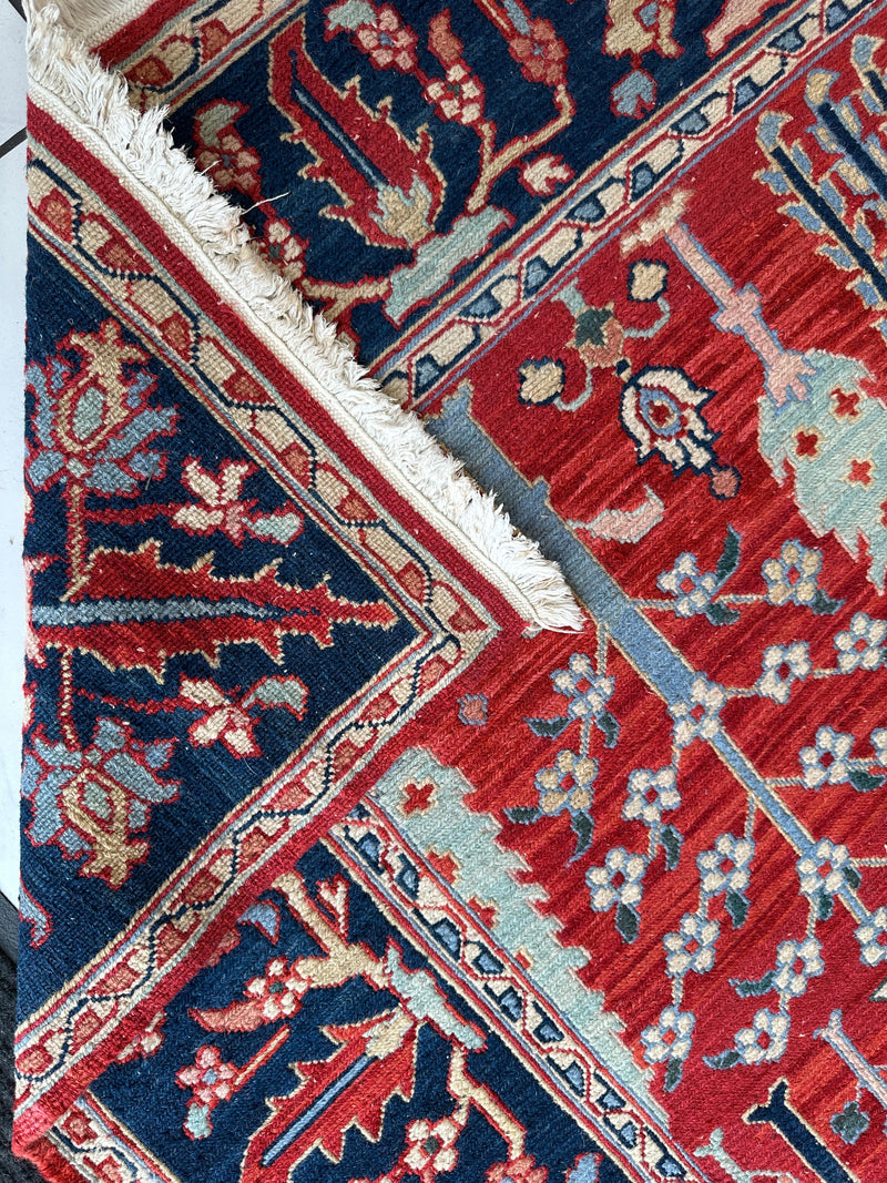 Handwoven Soumak Multicolor Wool Area Rug – 8’ x 10’