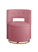 360 degree Swivel Accent Chair with Storage Function, Velvet Curved Chair with Gold Metal Base for Living Room, Nursery, Bedroom