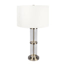 Echo - Table Lamp With On / Off Switch Clear Body Base - Clear / Silver / White by HouseOfZazla