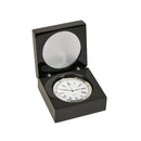 Black Square Wood Box with Clock & Engraving Plate by creativegiftsdirect