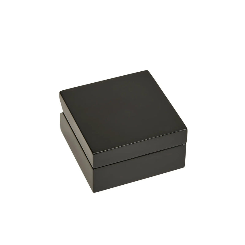Black Square Wood Box with Clock & Engraving Plate, photo 3 of 3