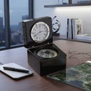 Black Square Wood Box with Clock & Compass by creativegiftsdirect
