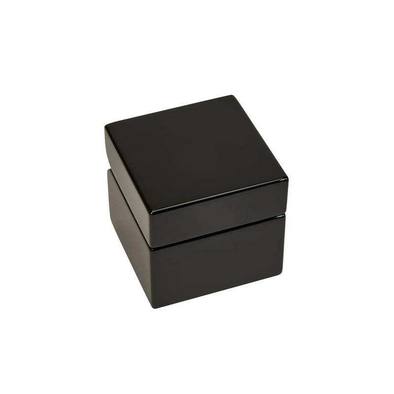 Black Square Wood Box with Clock & Compass, photo 3 of 4