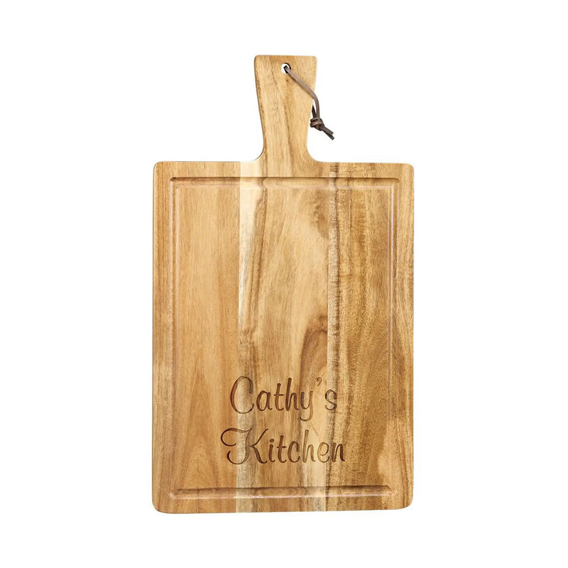 Acacia Wood Cutting Board with Handle, photo 3 of 4