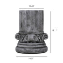 Outdoor End Table, Round Side Table For Patio And Garden - Antique Gray by HouseOfZazla
