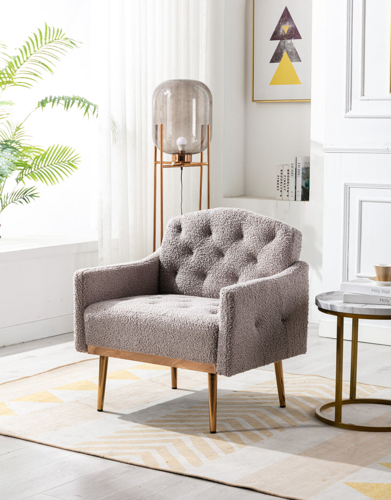 Accent Chair, leisure single sofa with Rose Golden feet
