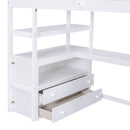 Loft Bed With Desk, Shelves, 2 Drawers, Storage Staircase by HouseOfZazla