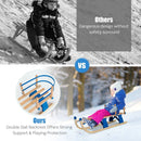 Folding Snowsled Portable Steering Slider with Pulling Ropes and Metal Rails by LJGDeals