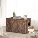 Wooden Hidden Cabinet Cat Furniture with Divider-Coffee by LJGDeals