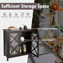 Freestanding Kitchen Buffet Cabinet with Glass Doors and Adjustable Shelf by LJGDeals