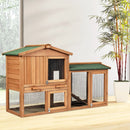 58 Inch Weatherproof Wooden Rabbit Hutch-Brown by LJGDeals