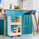 Slim Rolling 3-Tier Bathroom Mobile Shelving Cabinet wih Handle by LJGDeals