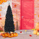 6ft Unlit Artificial Christmas Halloween Pencil Tree Black with Metal Stand-Black