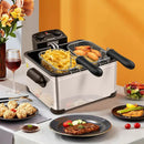 Electric Deep Fryer 5.3QT/21-Cup Stainless Steel 1700W with Triple Basket by LJGDeals