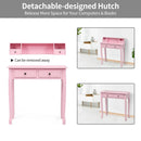 Writing Desk 2-Tier Vanity Desk Computer Desk with 4 Drawers by LJGDeals