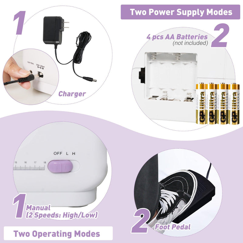 Beginner Two Speed Sewing Machine, Mini Sewing Machine Reverse Sewing, 12 Needles