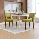 Accent Chairs Set of 2, Velvet Chairs with Solid Woood, Upholstered Dining Chairs for Living Room, Kitchen, Bedroom, Beauty Room,Dining room-Fruit Green