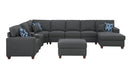 Eric - 9 Piece Upholstered Sectional With Ottoman by HouseOfZazla