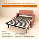 Morden Deisgn Vertical Murphy Bed With Sofa For Bedroom Or Guestroom White Wall Bed Space Saving Hidden Bed With New Style Gas Struts - Orange by HouseOfZazla