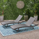 Wicker Chaise With Adjustable Reclining Seats (Set of 2) - Gray by HouseOfZazla