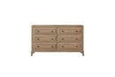 Queen Canopy Bedroom Set With A 2 Drawer Nightstand A Dresser With Poster Mirror And A Door Chest - Sand by HouseOfZazla