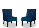 Reese - Living Room Armless Button Tufted Pattern Accent Chair (Set of 2) by HouseOfZazla