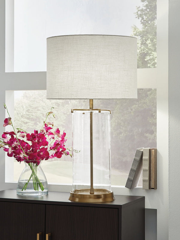 Gizeh - Glass Table Lamp - Clear / Gold Finish, photo 2 of 4