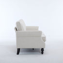 Rolled Arm Sofa With Nailhead Trim With Wooden Legs