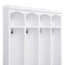 Entryway Hall Tree With Bench, 4 Hooks & Open Storage Space