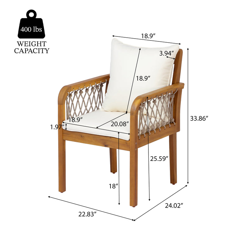 7-Piece Outdoor Acacia Wood Dining Set, photo 7 of 10