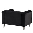 42" Modern Sofa Dutch Fluff Upholstered sofa with solid wood legs, buttoned tufted backrest