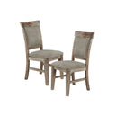 Dining Side Chair Set With Cushioned Back And Seat (Set of 2) - Weathered Gray / Natural by HouseOfZazla
