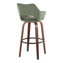 Mustang - Contemporary Fixed Height Barstool With Swivel & Round Footrest (Set of 2) by HouseOfZazla