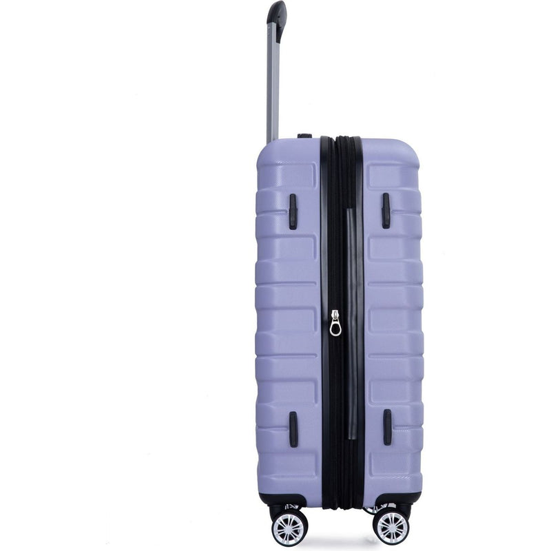3 Piece Luggage Sets PC Lightweight & Durable Expandable Suitcase with Two Hooks, Double Spinner Wheels, TSA Lock, (21/25/29) Light Purple