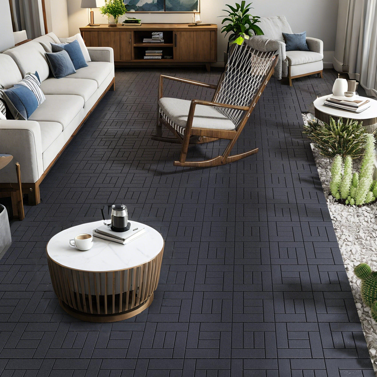Patio Diy Module Interlocking Decking Tiles Floor, Outdoor And Indoor, Easy And Quick Installation, photo 4 of 12