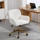 Office Chair, Artificial Rabbit Hair Home Office Chair With Metal Base, Adjustable Desk Chair Swivel Office Chair, Vanity Chair by HouseOfZazla