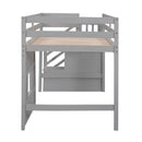 Loft Bed With Storage Staircase, Window & LED Light